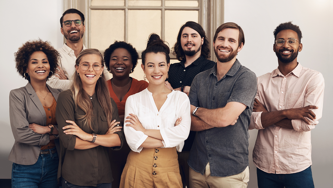 Group of business professionals smiling