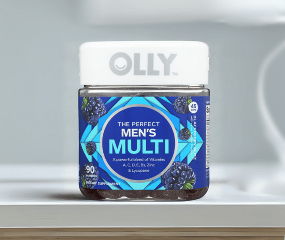 Olly Men's Multi Vitamin sitting on a table